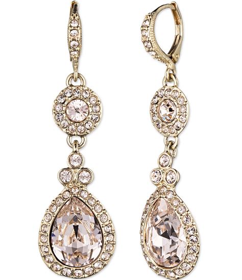 givenchy heavy gold filled necklace with stones|givenchy gold drop earrings.